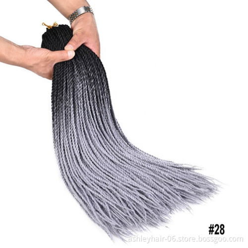 Pre loop easy to install ombre senegalese rainbow kanekalon african styles crochet braid twist synthetic hair